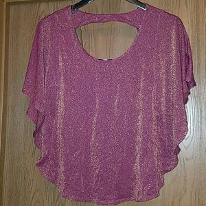 Wine and gold sparkly top